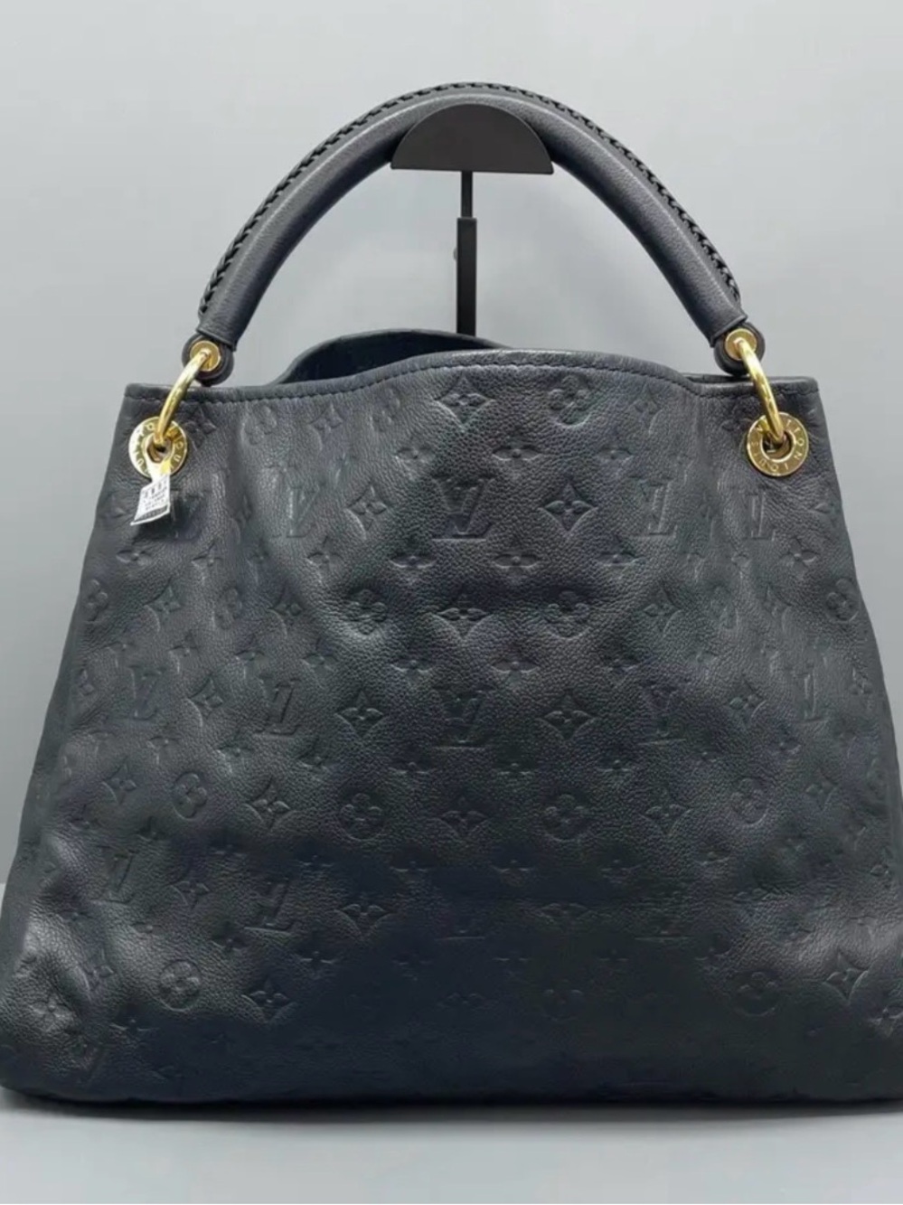 Louis Vuitton Artsy Black Monogram Embossed Top-Handle Shoulder Bag